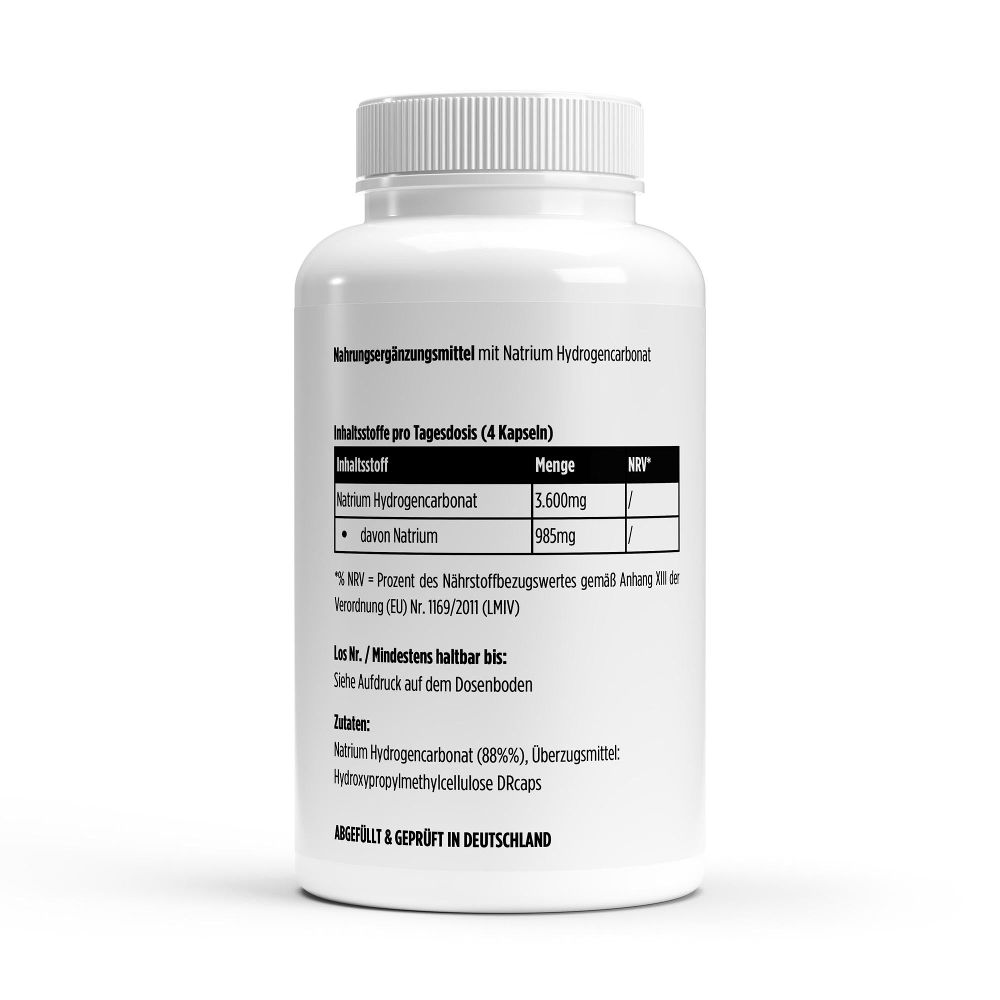 Sodium Bicarbonate 3600mg – 120 Enteric-Coated Vegan Capsules | Pure Natura