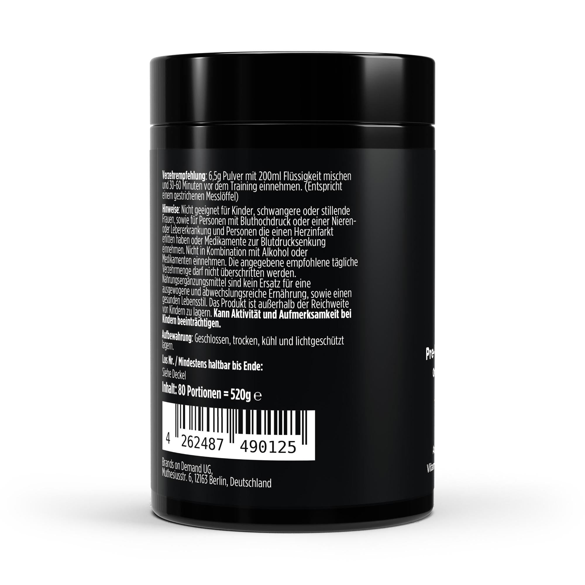 Pre-Workout Booster – Orange, 520g | Pure Natura