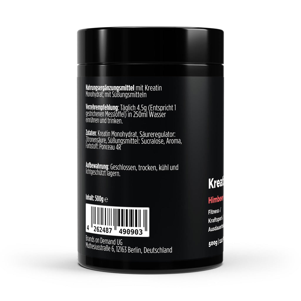 Creatine Monohydrate – Raspberry, 500g | Pure Natura