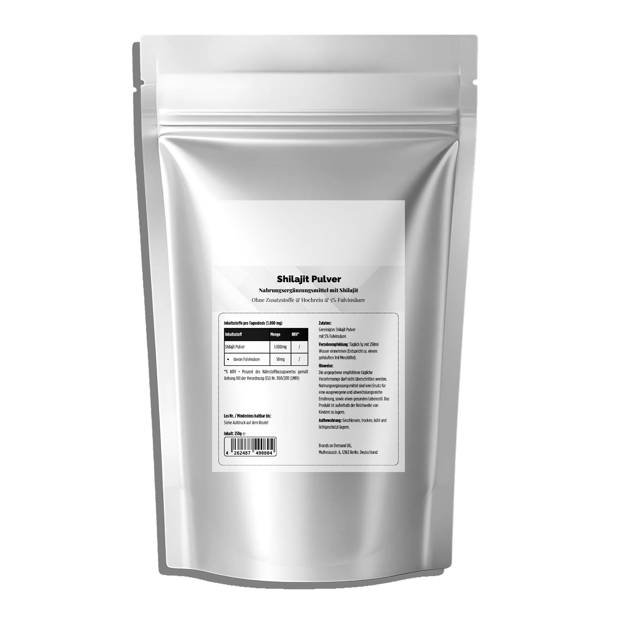 Shilajit Powder 5% Fulvic Acid – Neutral, 250g | Pure Natura