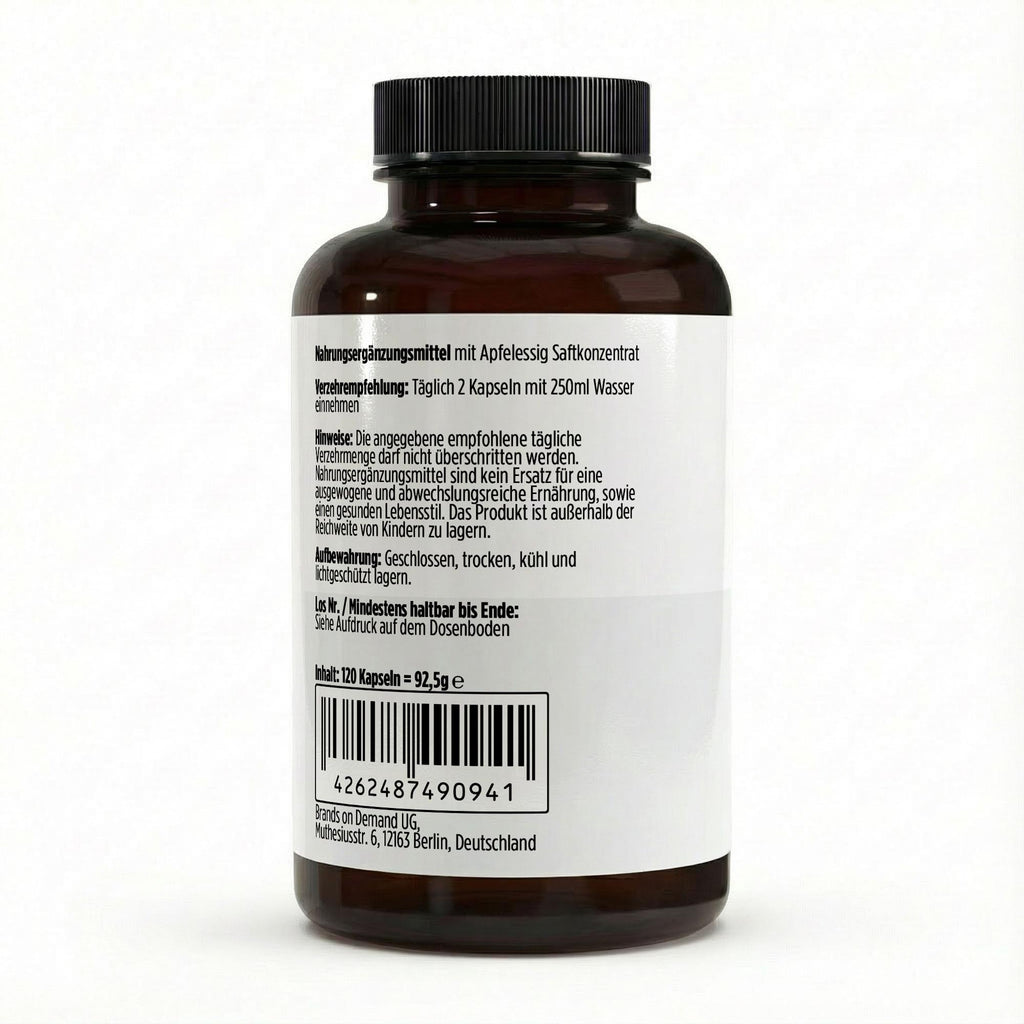 Apple Cider Vinegar 600mg – 120 Vegan Capsules | Pure Natura