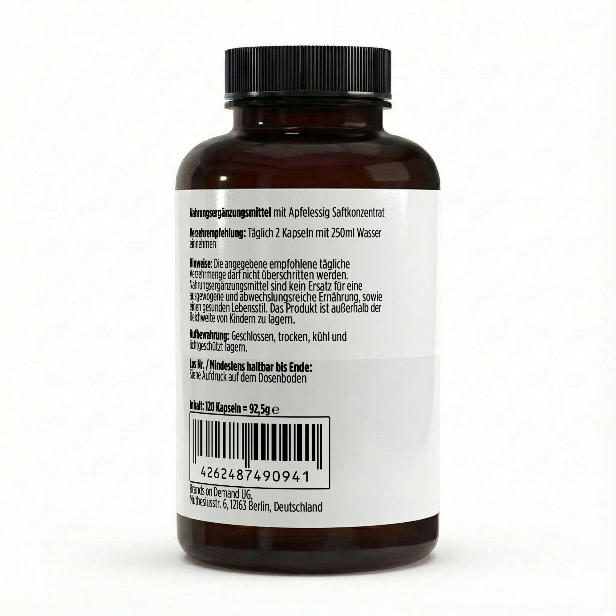 Apple Cider Vinegar 600mg – 120 Vegan Capsules | Pure Natura