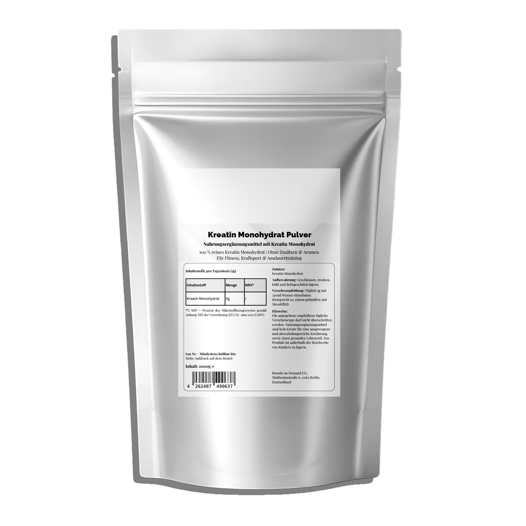 Creatine Monohydrate Powder – Neutral, 1000g | Pure Natura