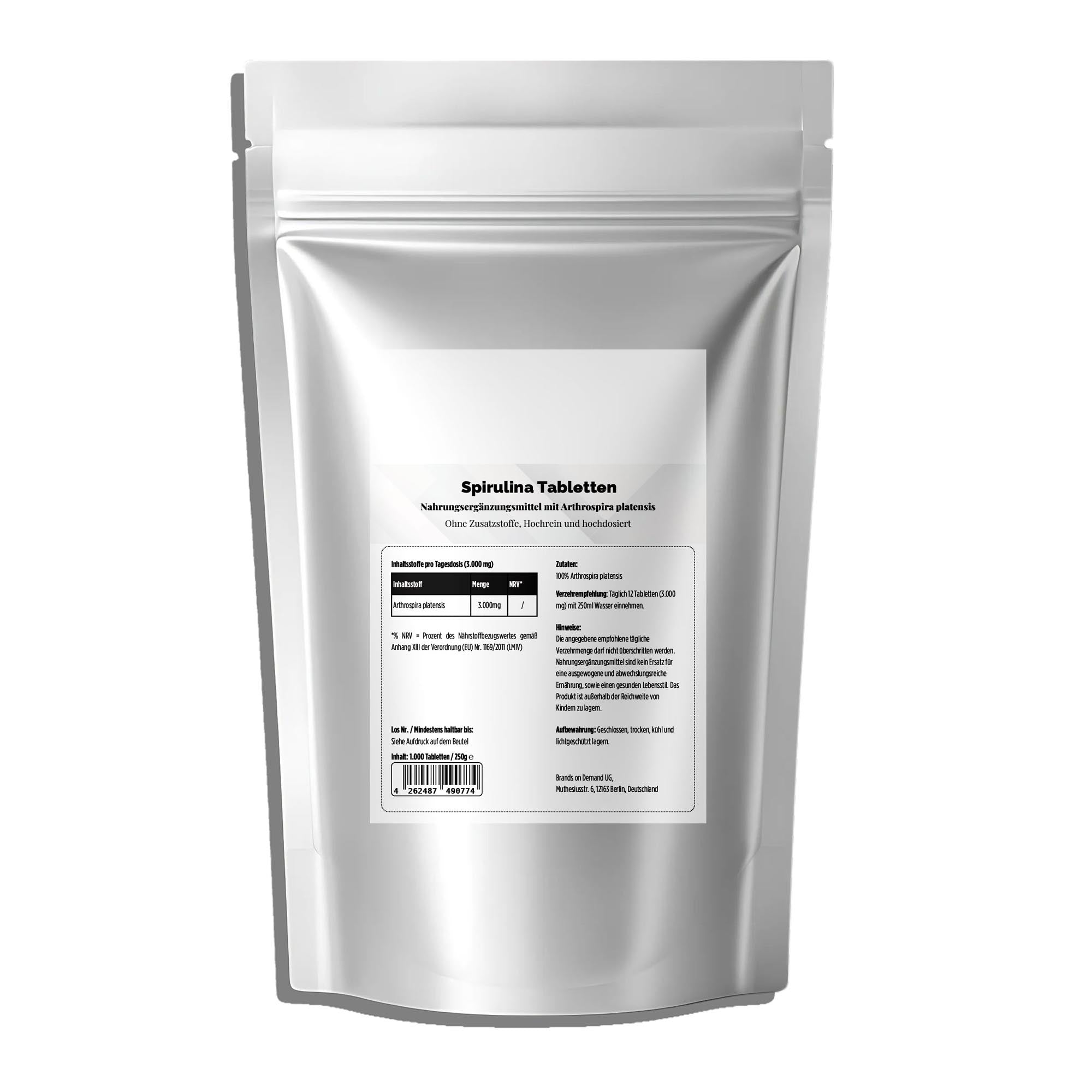 Spirulina 3000mg – 1000 Vegan Tablets | Pure Natura