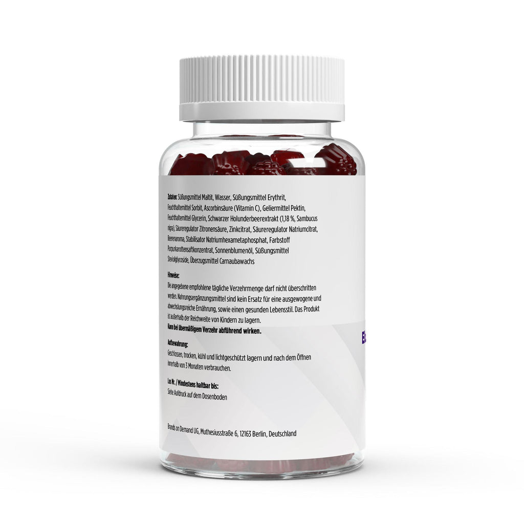 Elderberry + Vitamin C + Zinc Gummies – 60 Vegan Gummies | Pure Natura